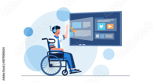 Inclusive technology solution presenting information to a professional with disability for