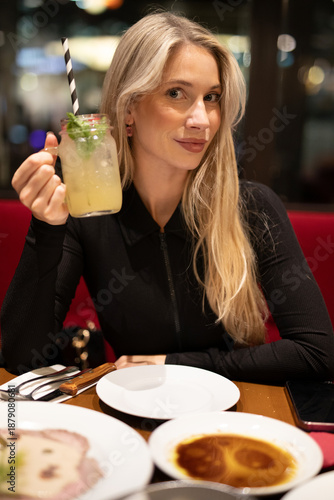 young woman eating a meal
