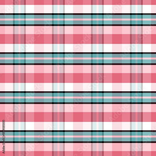 Aqua and Pink Plaid Seamless Repeat