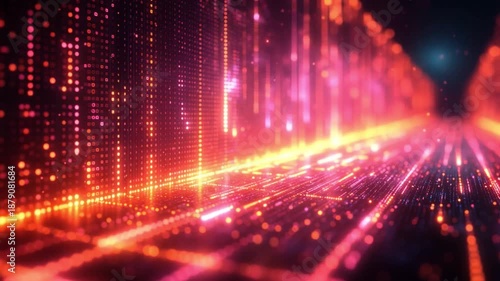 Digital Highway of Light: A vibrant display of digital data streams, with luminous lines of light creating a dynamic visual journey, symbolizing connectivity and the flow of information.
