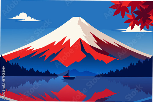 A Majestic Snow Capped Mountain Resembling Mount Fuji