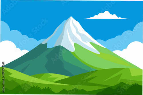A Majestic Cone Shaped Mountain Dominating The Landscape