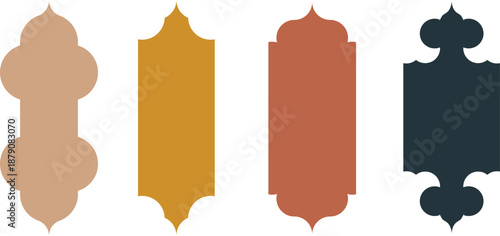 Modern islamic oriental window and arch shape collection for ramadan decorative design
