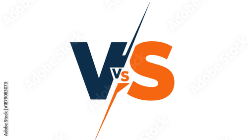 Versus logo design with bold contrasting colors and sharp diagonal lines.