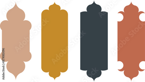 Modern islamic oriental window and arch shape collection for ramadan decorative design