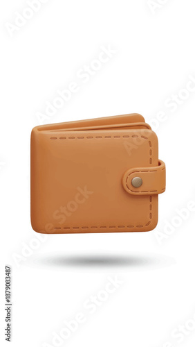 Close-up of a compact brown leather wallet with cardholder and neat stitching.