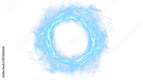 Blue Electric Energy Ring with Crackling Aura