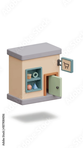 Small open safe with scattered belongings and tiny items illustration.