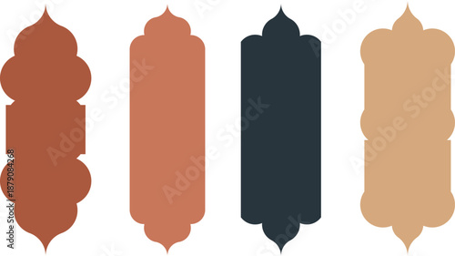 Modern islamic oriental window and arch shape collection for ramadan decorative design