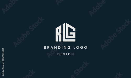 Abstract letter RLG initials monogram logo design vector with abstract shapes.