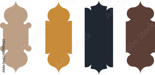 Modern islamic oriental window and arch shape collection for ramadan decorative design