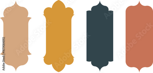 Modern islamic oriental window and arch shape collection for ramadan decorative design
