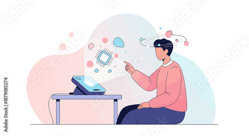 Augmented reality experience: exploring digital components with future technology interface