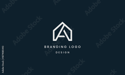 Flat A Logo Design Template vector. A logotype Modern logo idea sign. 