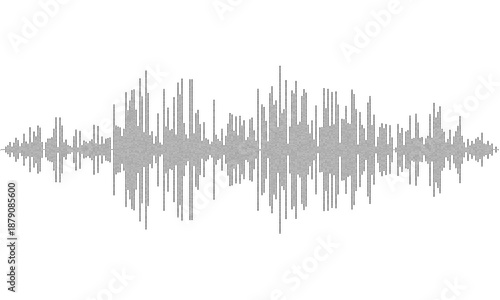 Fotografie Black halftone sound wave vector isolated on transparent background