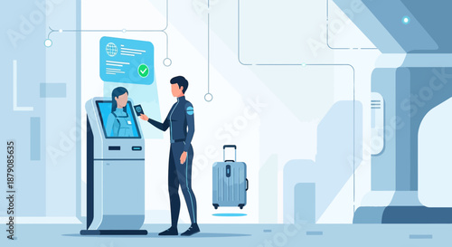 Contactless travel technology using digital identity verification for airport security automation