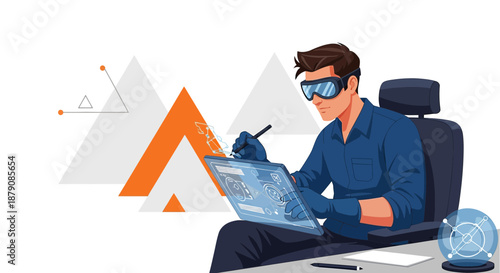 Crafting future technologies augmented reality interface with futuristic design setting