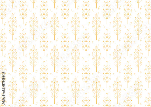 Wheat pattern vector on white background. Oat or Grain pattern. Paddy backdrop.