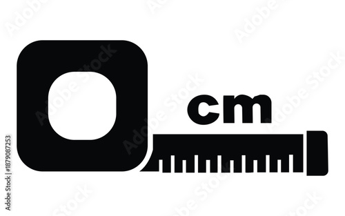 Simple black and white icon representing measurement units like centimeters for design projects