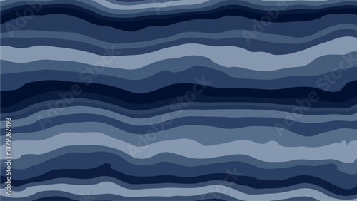 Wavy blue lines pattern in varying shades of blue, abstract illustration