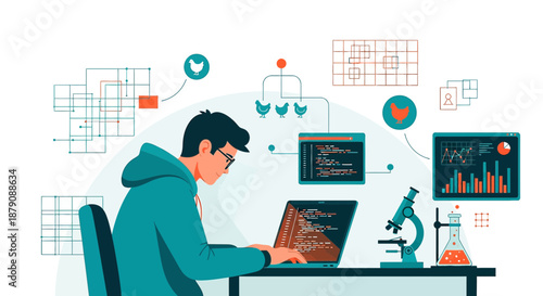 Concept of hybrid approach to technological research and agricultural advancements with programmer