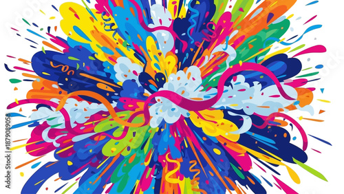 Maximalist Sensory Texture and Color Explosion Vector