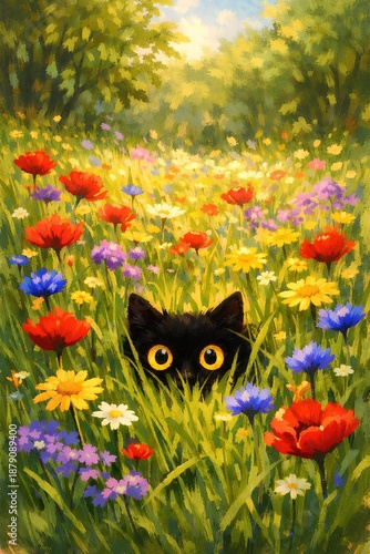 Eyes Among the Flowers
Hidden in the Meadow
The Curious Cat
A Peek Through the Wildflowers
Secret Eyes in Bloom
Whispers of Color
Golden Eyes, Silent Watch
Magic in the Meadow