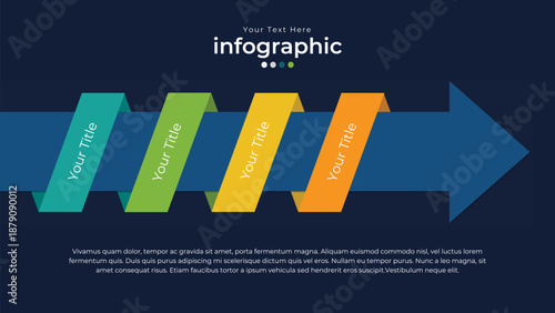 Data Visualization: An abstract infographic graphic, showcasing data in a visually appealing and organized manner, perfect for presentations.