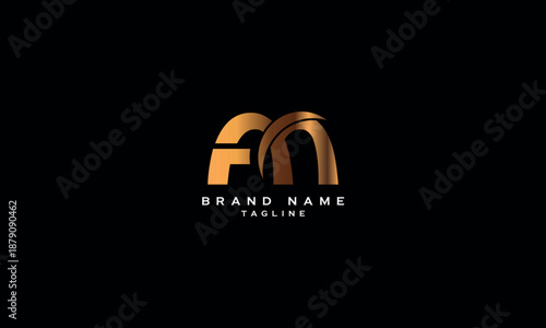 AM MA A AND M Abstract initial monogram letter alphabet logo design 