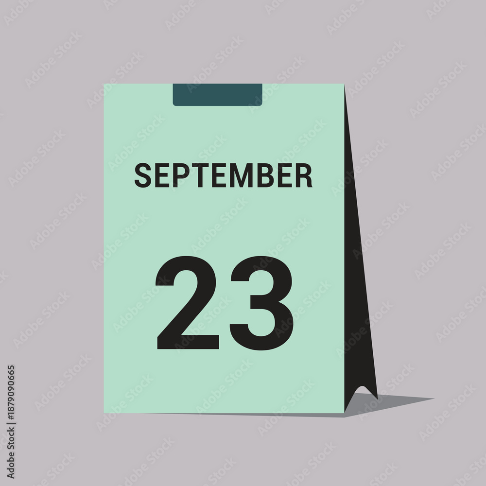 Fototapeta premium 23 september calendar date icon minimal desk calendar vector illustration