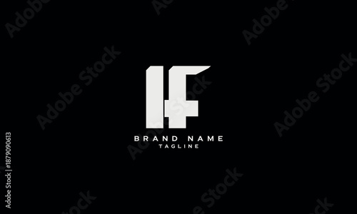 HF FH H AND F  Abstract initial monogram letter alphabet logo design