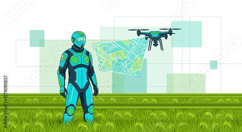 Futuristic farm management utilizing drone technology for precision agriculture and crop