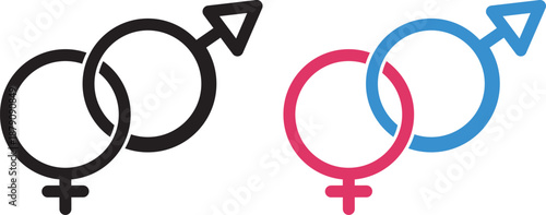 Male and female gender vector symbol set. A set of icons indicating gender. male and female isolated on white background
