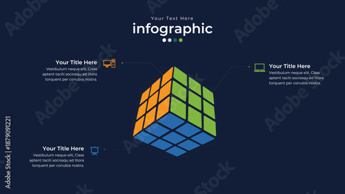 Data Visualization: An abstract infographic graphic, showcasing data in a visually appealing and organized manner, perfect for presentations.