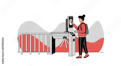 Modern access control system for secure entry using biometric identification and turnstile