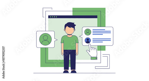 Navigating digital networking connections with interactive user interface experience