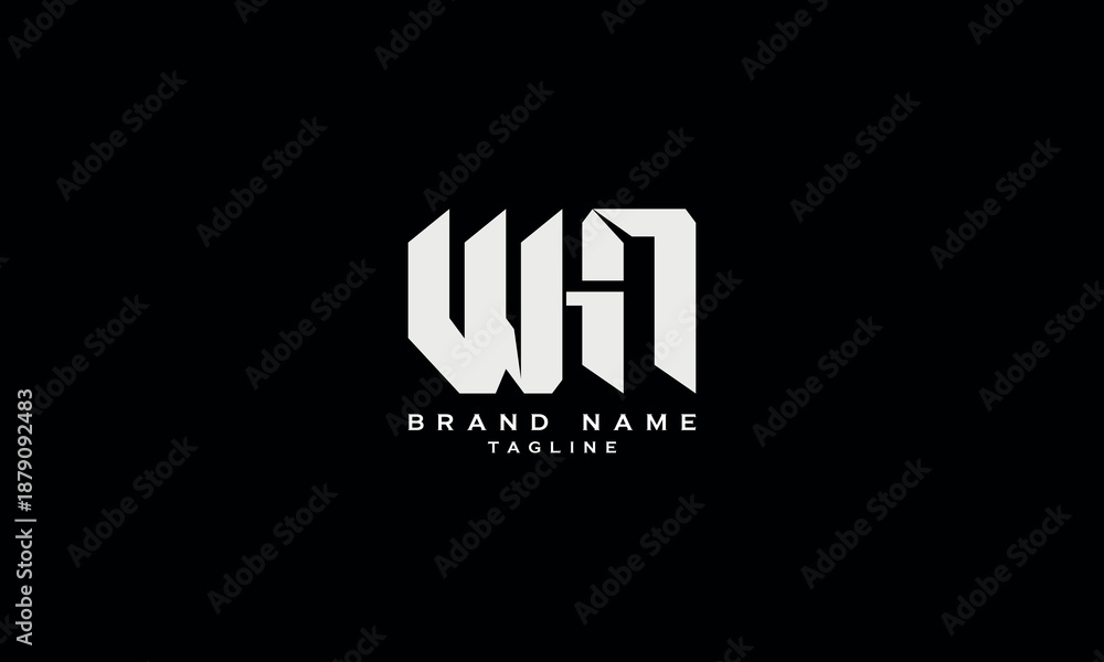Obraz premium WHN NHW HNW WNH Abstract initial monogram letter alphabet logo design