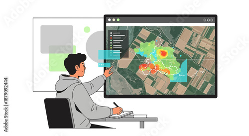 Agritech monitoring with heatmap geospatial analysis for precision agriculture and data-driven