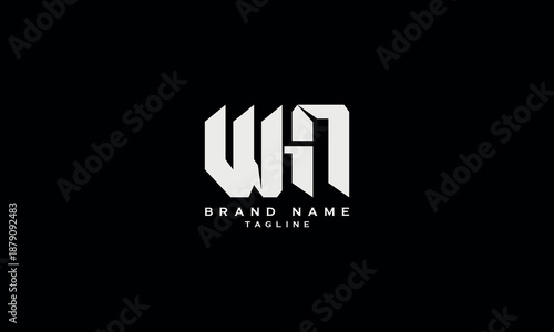 WHN NHW HNW WNH Abstract initial monogram letter alphabet logo design