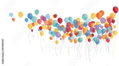 Colorful Balloons Flying Up Clipart Vector Art and Illustration