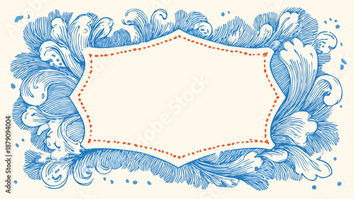 Blank Invitation Card Cartoon Style Vector Illustration