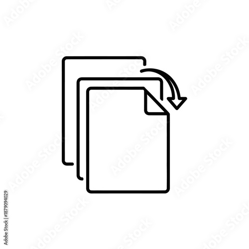 Simple Document Copy Icon for Digital File Management and Data Transfer