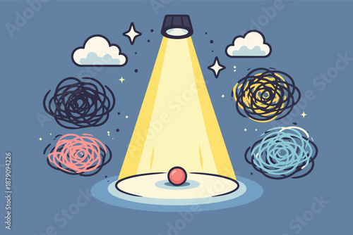 Attention spotlight: finding the goal among distractions and chaos