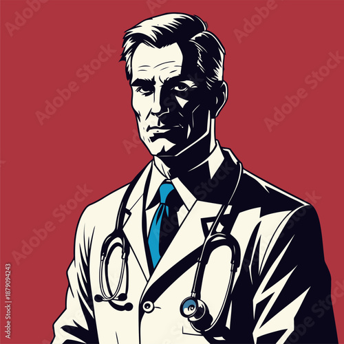 doctor silhouette vector image