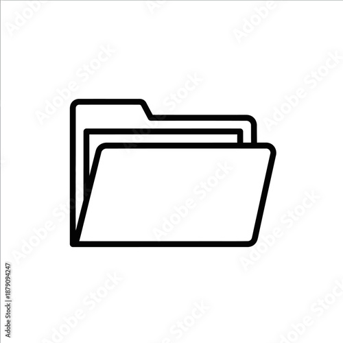 Simple Illustration of an Empty File Folder Icon for Digital Documentation