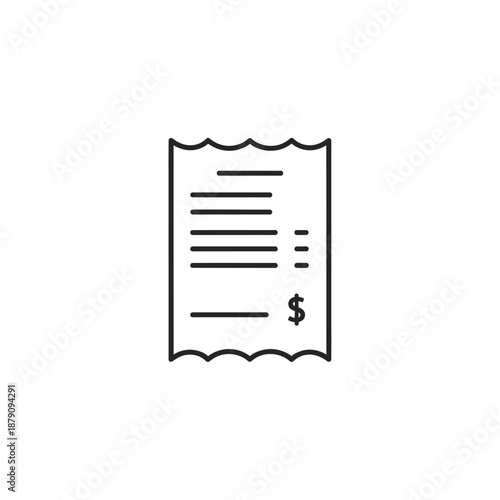Simple Illustration of a Receipt or Invoice for Business Transactions
