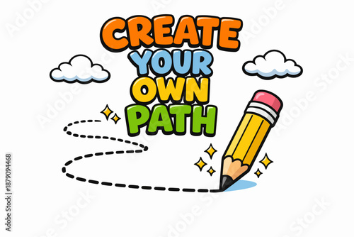 Create your own path: draw a journey with a pencil and sparkles
