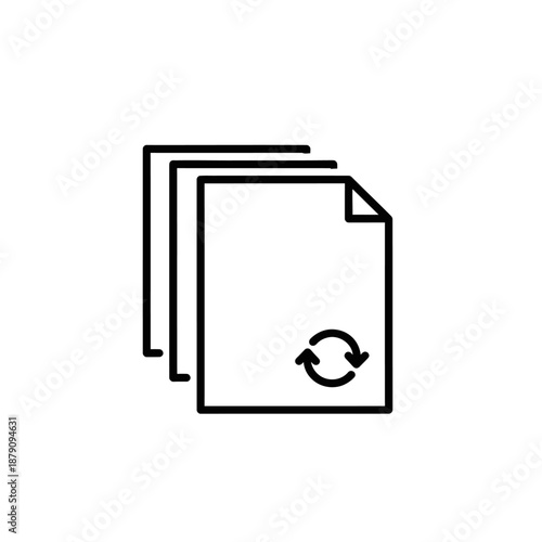 Stacked Document Files with Recycling Symbol for Paper Recycling and Waste Management