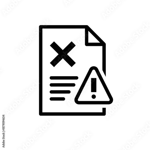 Unfinished Documentation or Error Report with Warning Sign in Digital File Format