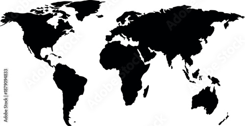 map of world on isolated background background